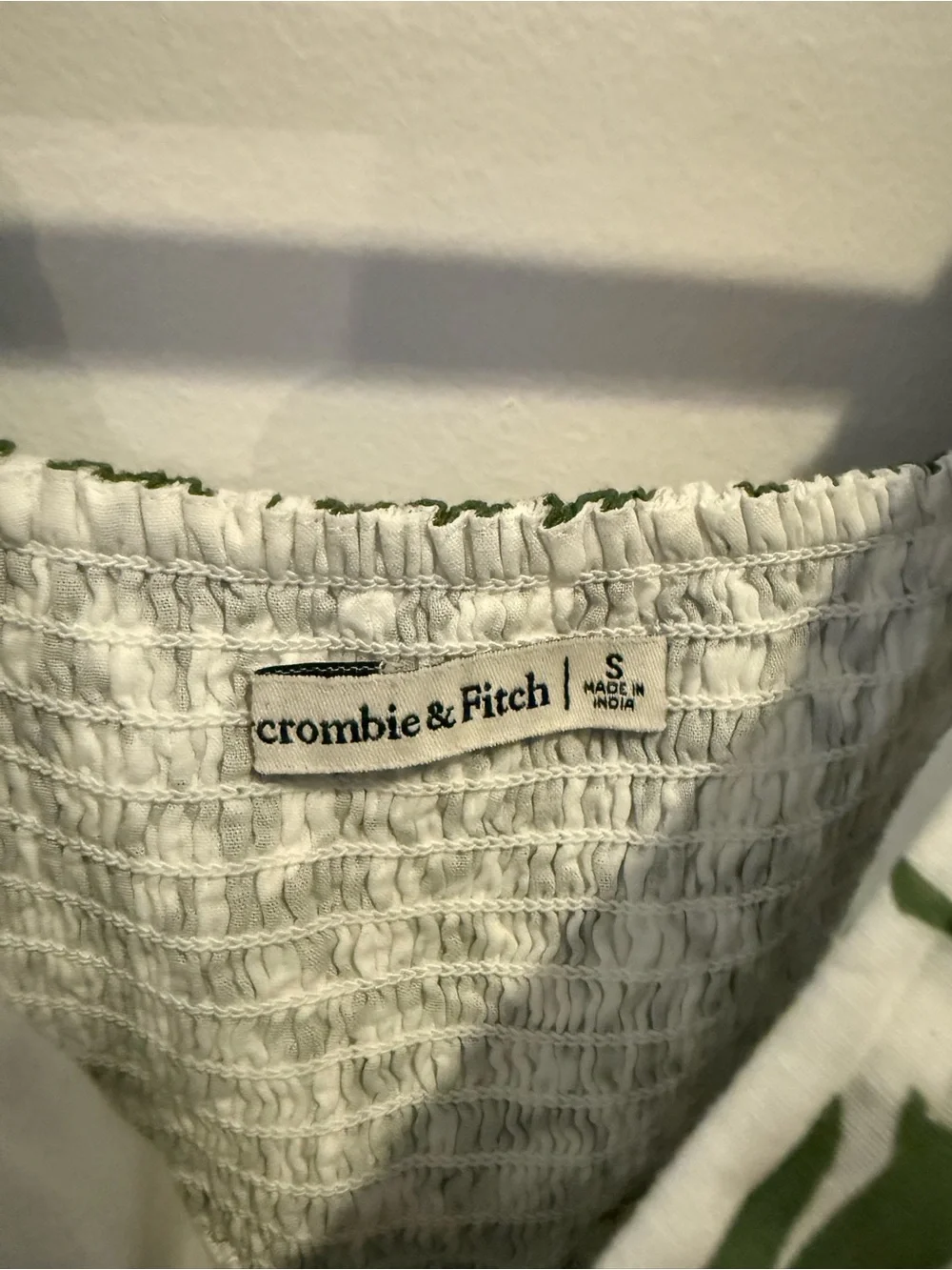 Abercrombie & Fitch size S green and white blouse